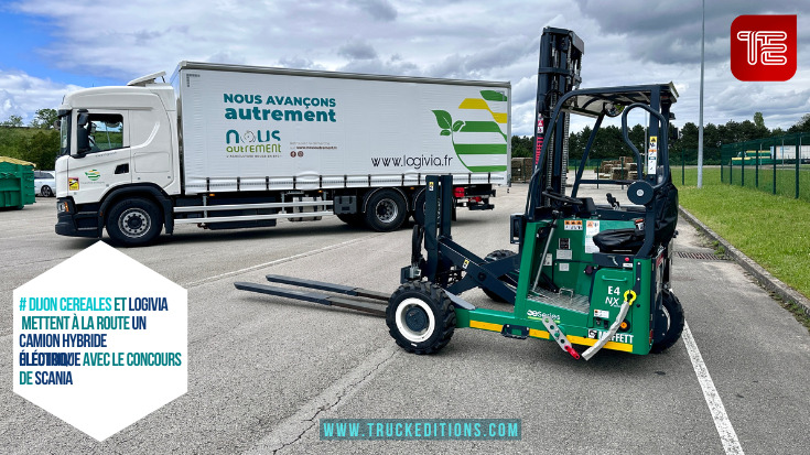 Transport routier : Dijon Céréales et Logivia mettent à la route un camion hybride Oléo100/Électrique avec le concours du constructeur Scania