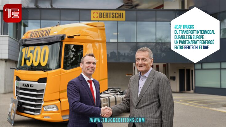 Transport routier : Avec la réception de son 1 500e camion DAF, retour sur un choix technique de Bertschi, qui peut illustrer l’évolution du transport routier.